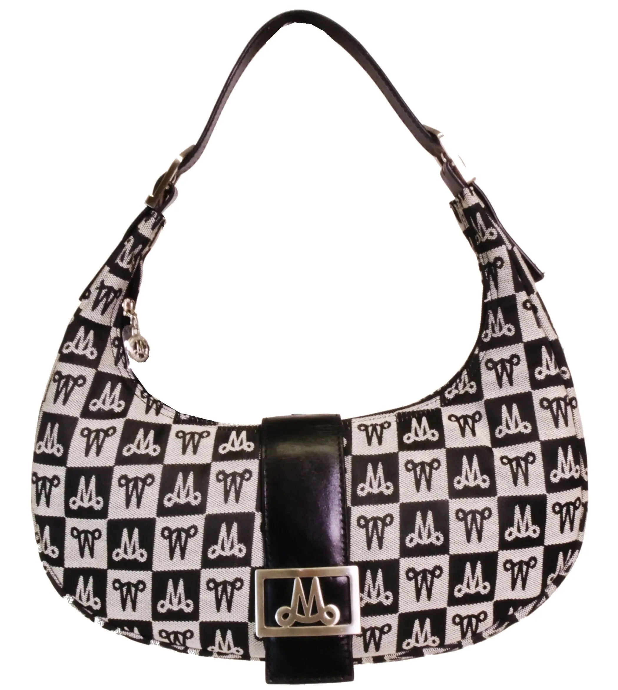 Bold color handbag Misty Genuine Cowhide Leather Monogram Shoulder Hobo Bag  [Made in Italy]