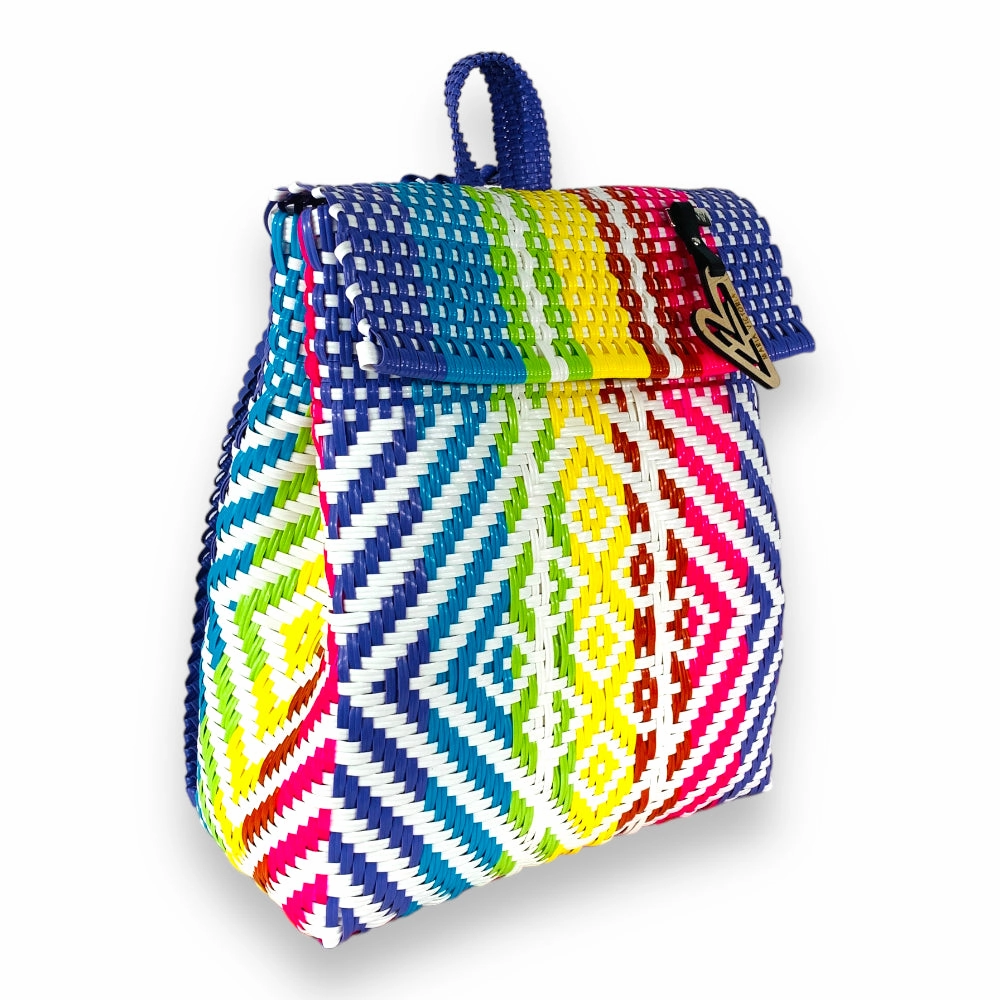 Maria Victoria | Tropical BK | Upcycled, Handwoven, Multicolor Backpack Adventure Function Performance City Functionality