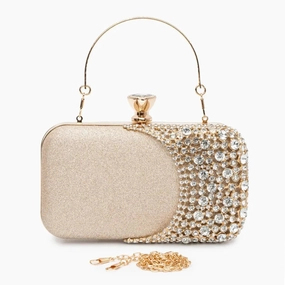 Refined Taste Practical Accessory Calithea | Crystal & Gold Evening Clutch ?C Radiant Glamour