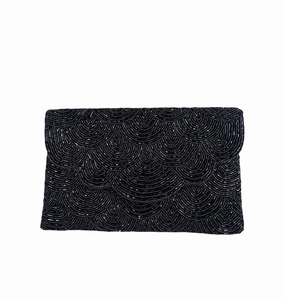 Sleek Piece Glamorous Appeal Beaded Clutch - Black