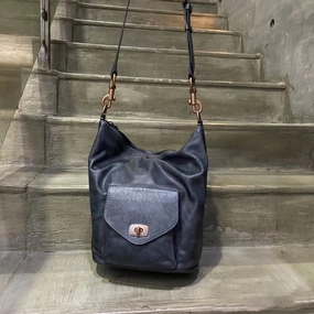 Vintage Full Grain Leather Hobo Shoulder Bag ?? Handcrafted Cowhide Leather Bucket Bag Lightweight Design