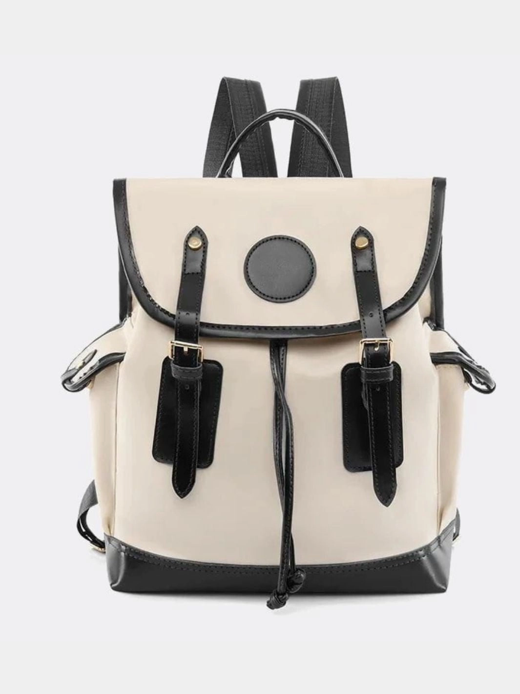 Preston Canvas Backpack ?C Two-Tone Drawstring Rucksack with Faux Leather Trim Sport Lifestyle