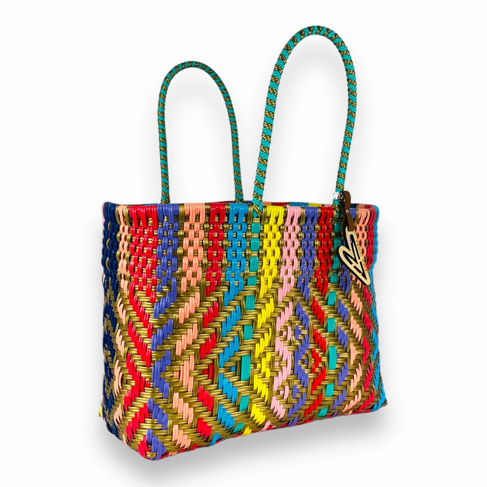 Minimal Look Maria Victoria | Oasis Totes | Upcycled, Handwoven, Multicolor Tote