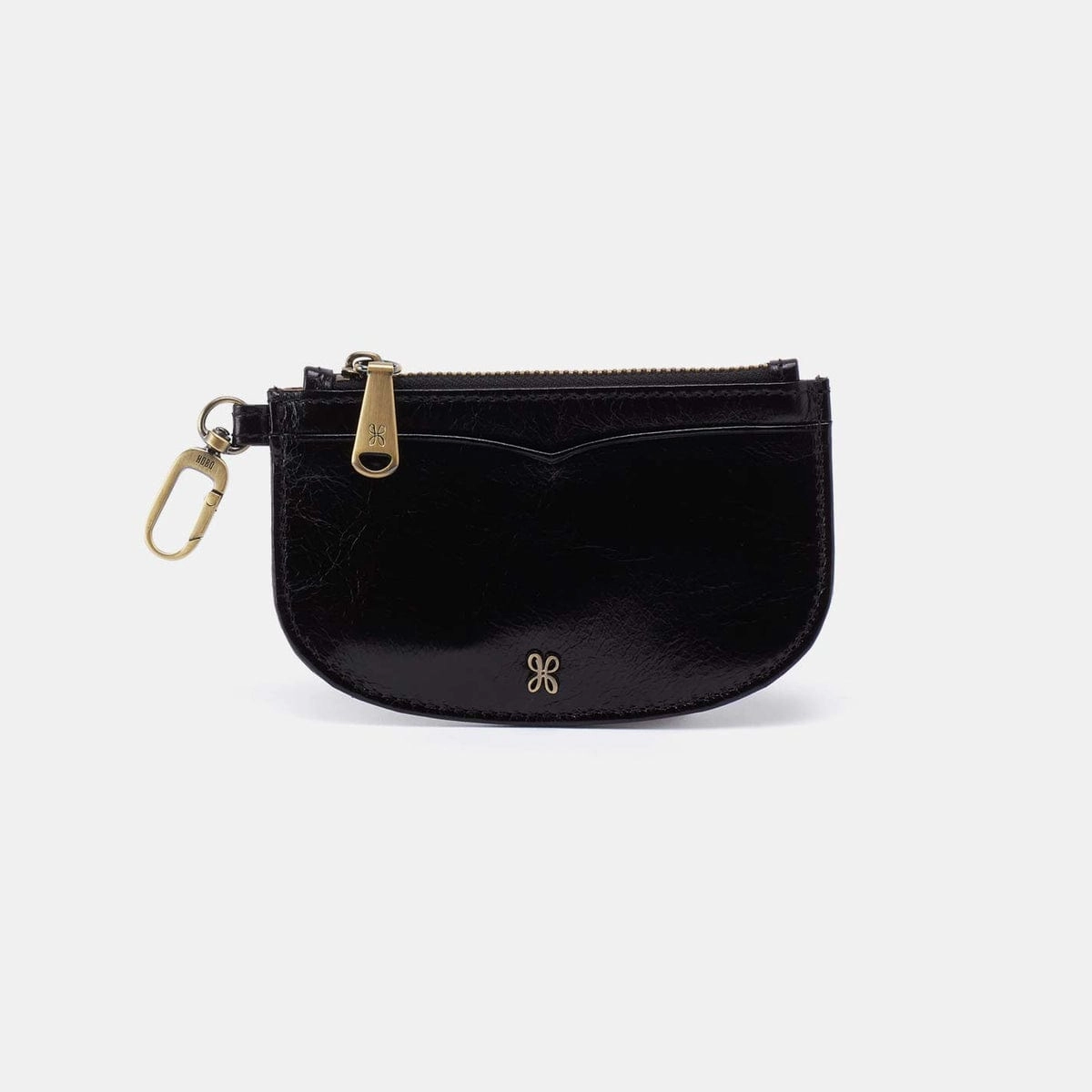 Luna Card Pouch in Polished Leather - Black Premium Choice Color Accent