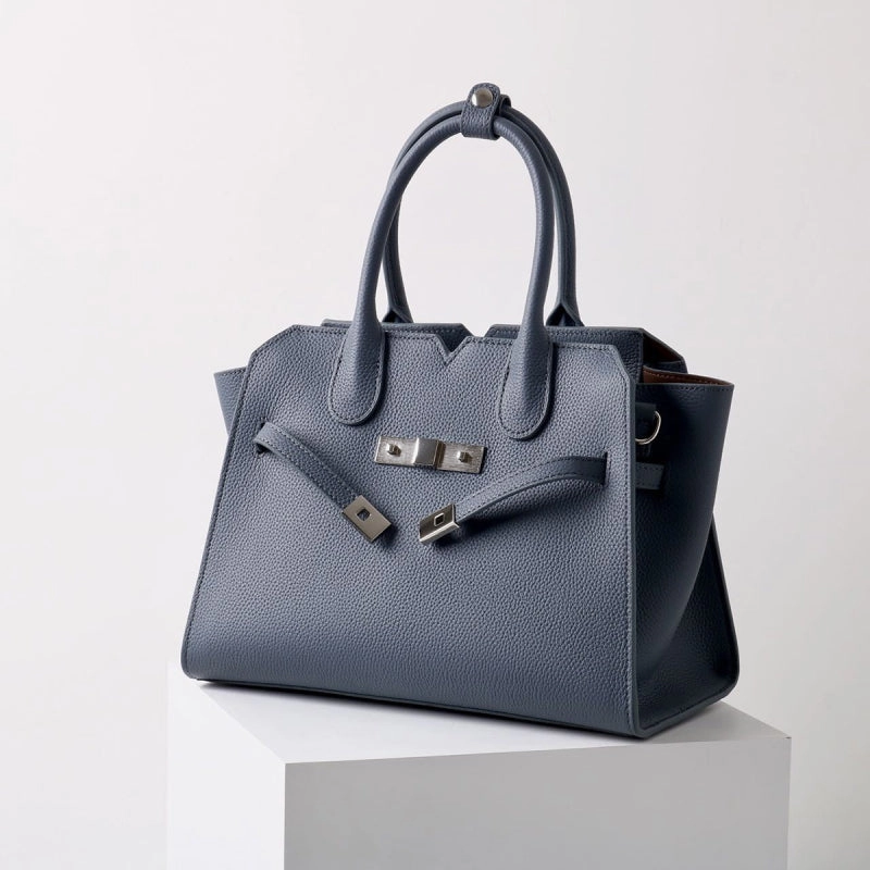 Natalie | Taupe Leather Satchel Bag ?C Elegant & Timeless Functional Companion