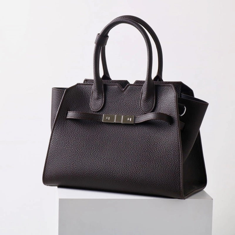 Natalie | Taupe Leather Satchel Bag ?C Elegant & Timeless Simple Utility Comfort Utility