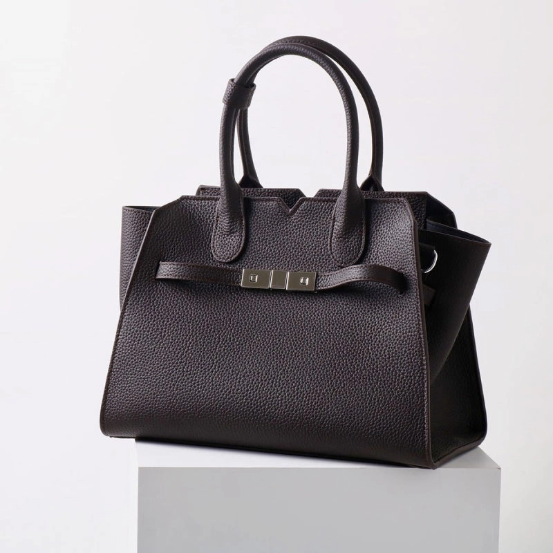 Soft Material Natalie | Taupe Leather Satchel Bag ?C Elegant & Timeless