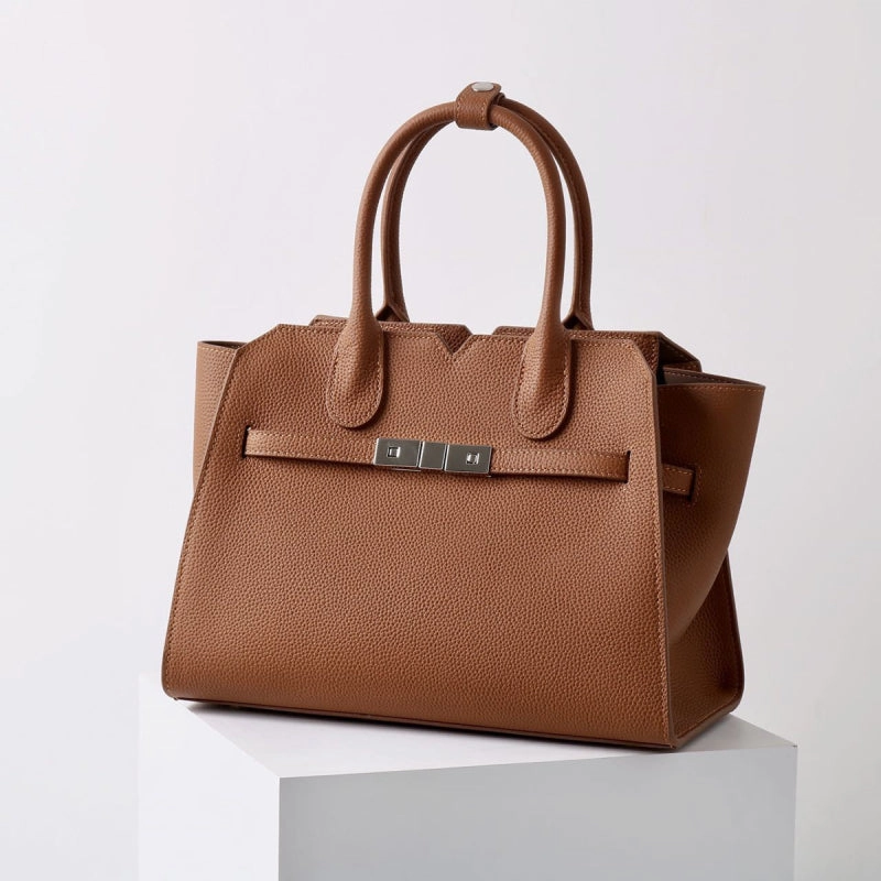 Natalie | Taupe Leather Satchel Bag ?C Elegant & Timeless Modern Craft Easy Carry