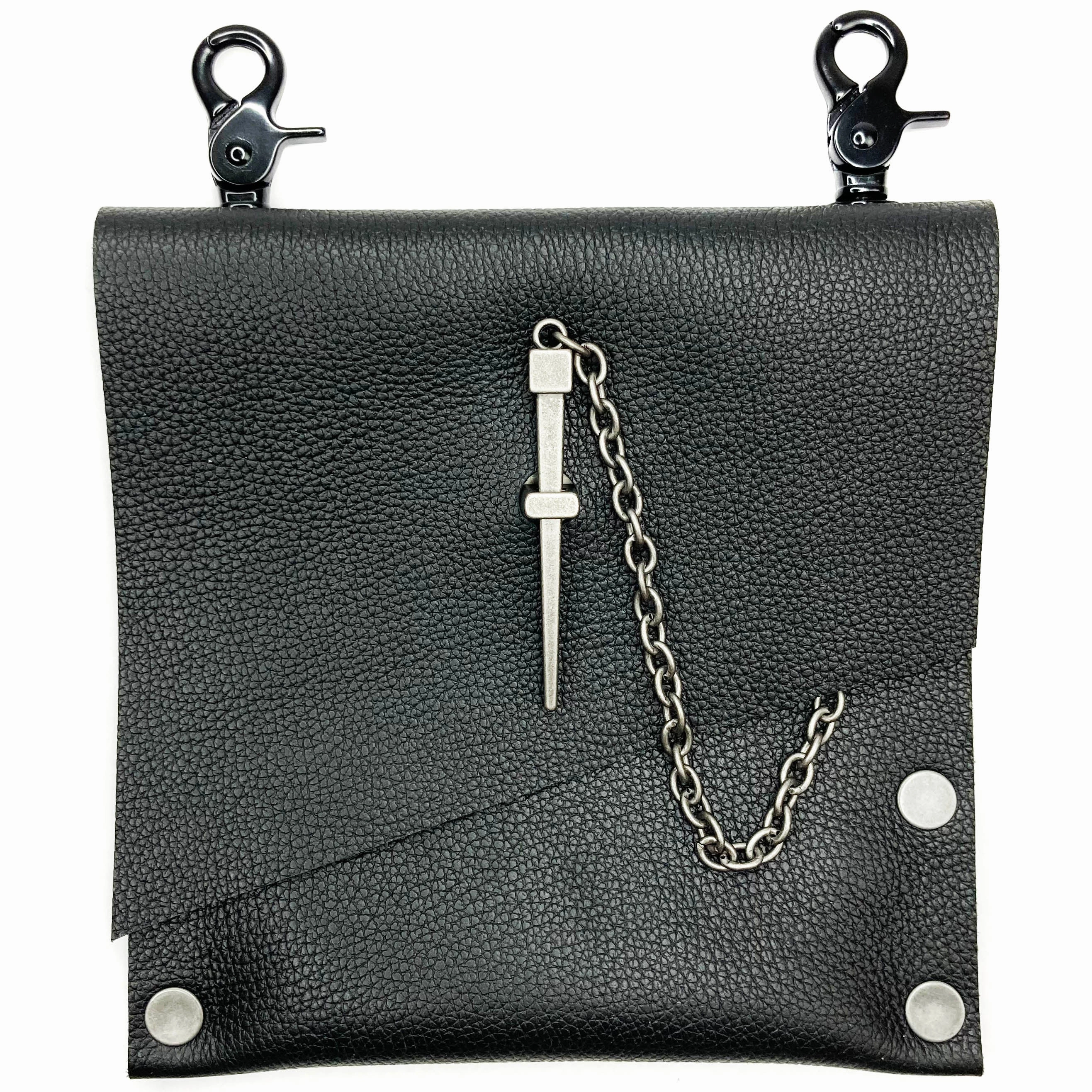 Minimal Function Black Leather Convertible Fanny Pack