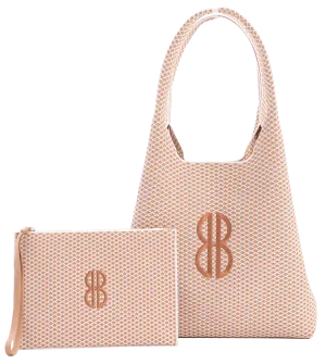 Business Meeting Sutton City Tote - Buckthorn Diamond Monogram / Detachable Metal Chain - Medium