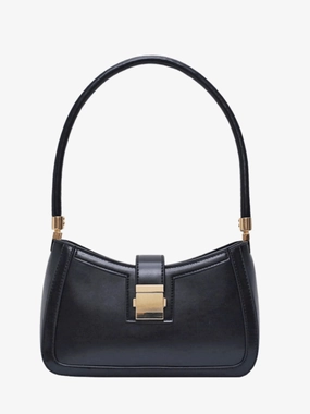 Signature Design Everyday Comfort Valencia | Black Luxe Leather Shoulder Bag ?C Bold & Sophisticated