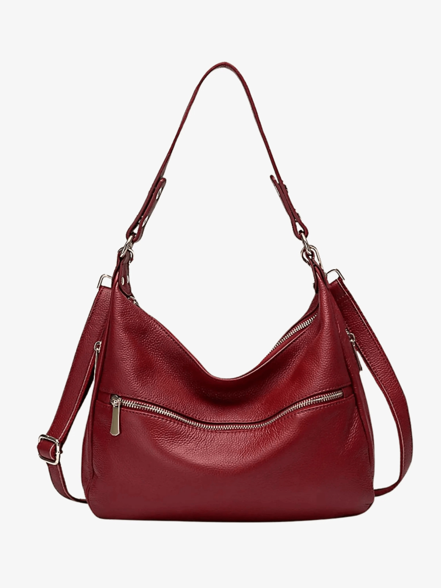 Valeria | Red Leather Hobo Bag ?C Bold & Functional Trendy Carry