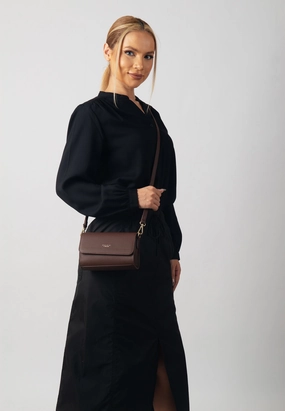 Scarlett Genuine Leather Handbag (Brown) Compact Versatility