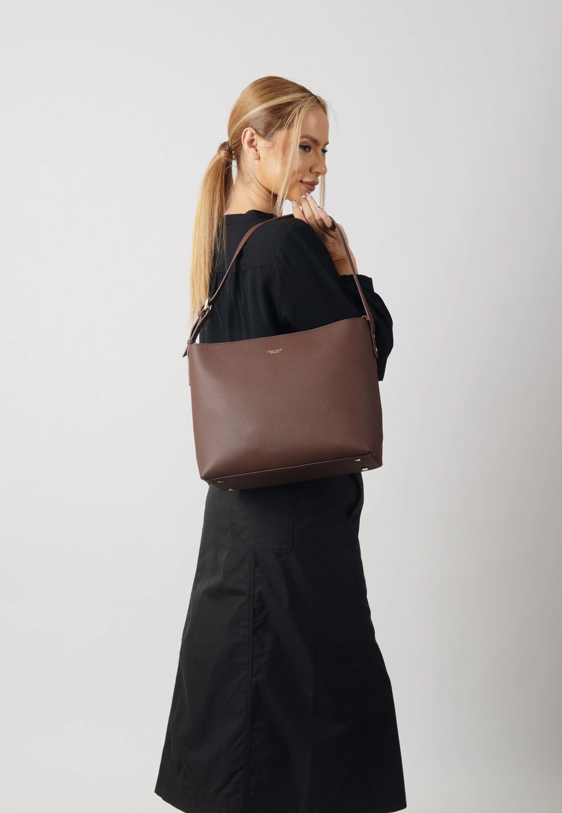 Daily Companion Victoria Genuine Leather Handbag (Brown)