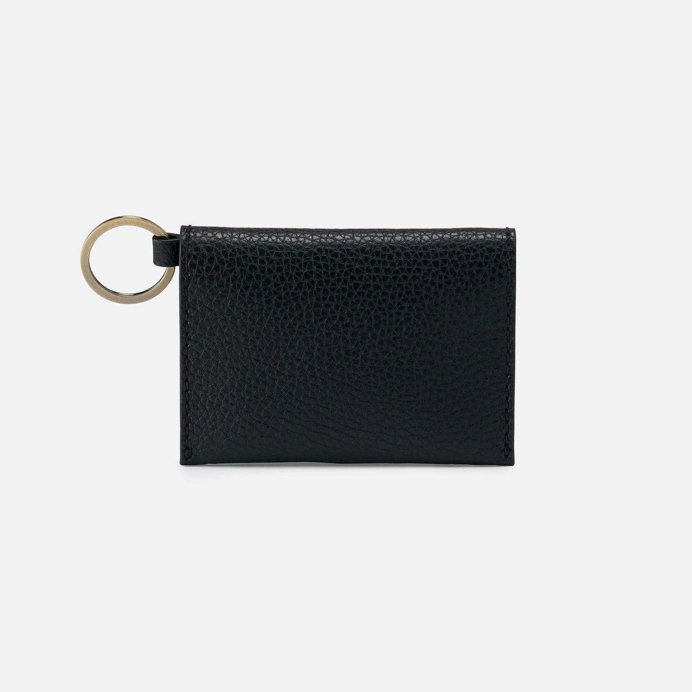 Boho-inspired handbag Key Holder Vida Card Case in Micro Pebbled Leather - Black
