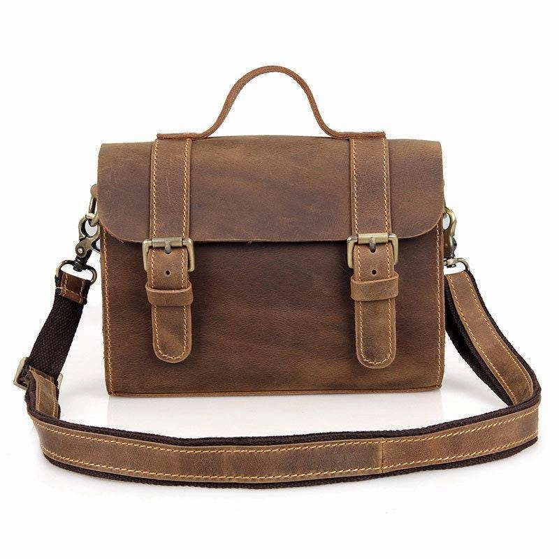 Sporty Vibe Sustainable Material Vintage Style Brown Leather Satchel Bag, Handcrafted Leather Shoulder and Hand Bag, Messenger Bag, Cross Body Leather Bags