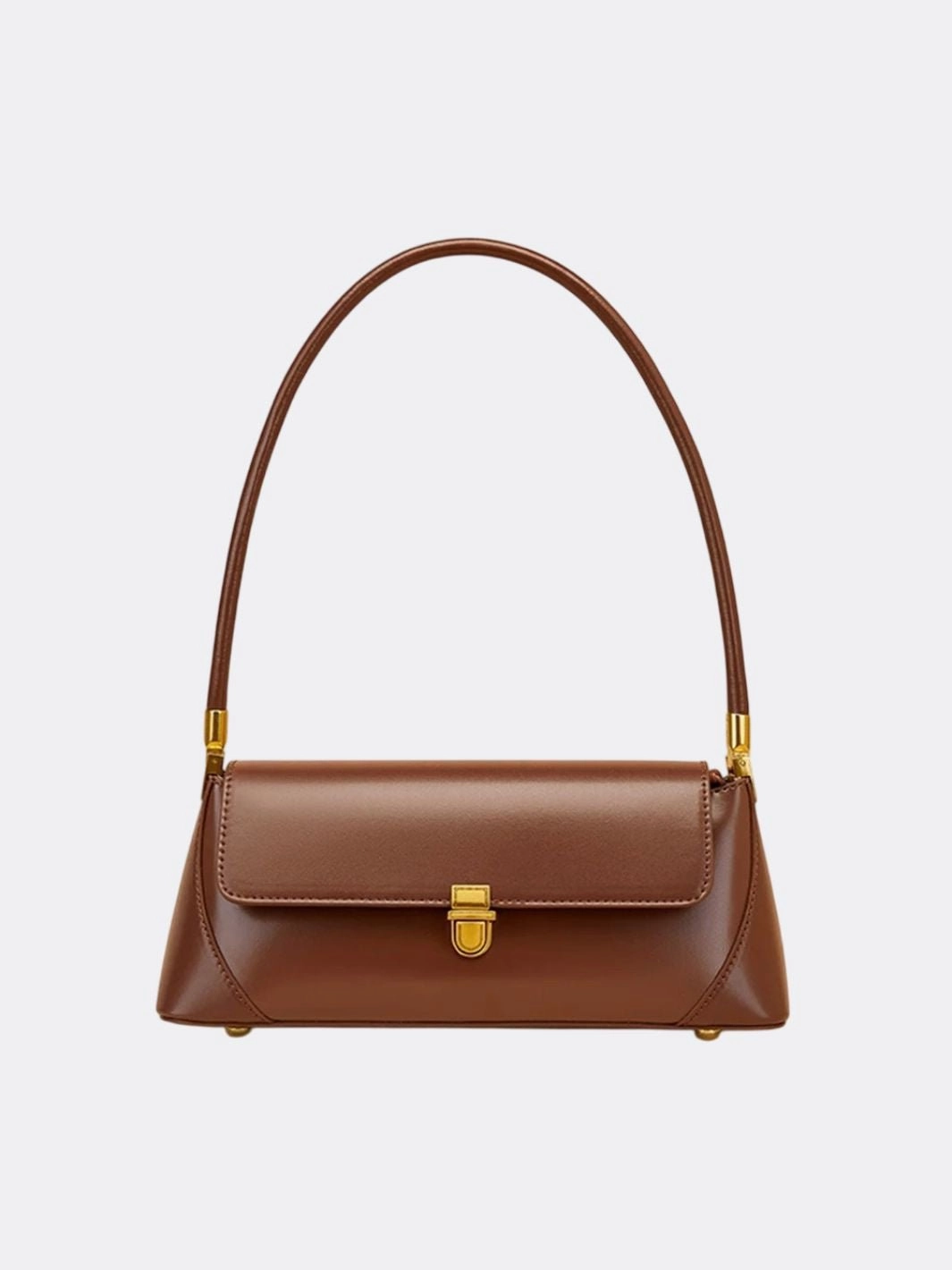 Urban Essential Vivienne Retro Baguette Bag ?C Structured Leather Shoulder Purse