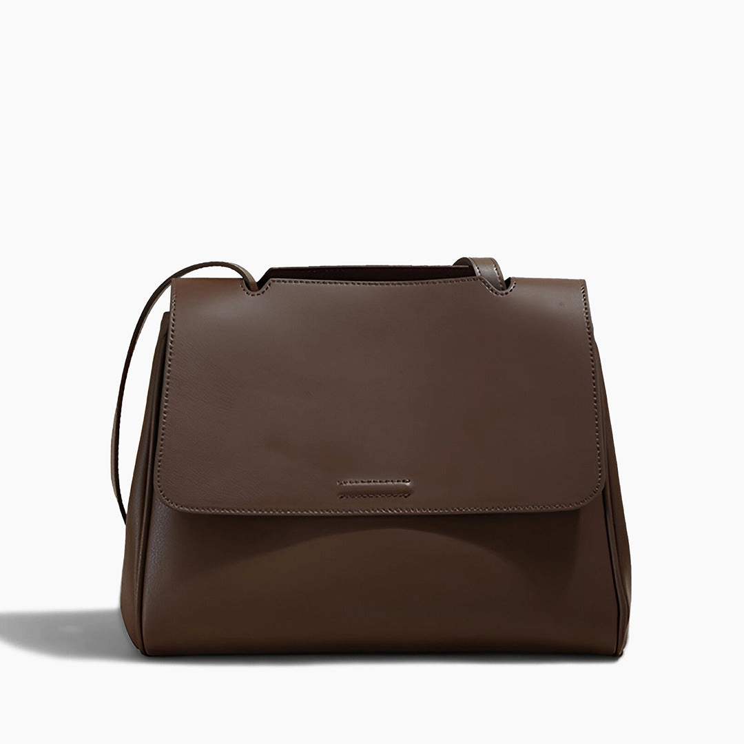 Aurora Leather Crossbody Bag ?C Women's Minimalist Shoulder Bag in Brown Sleek style that complements a wide variety of outfits