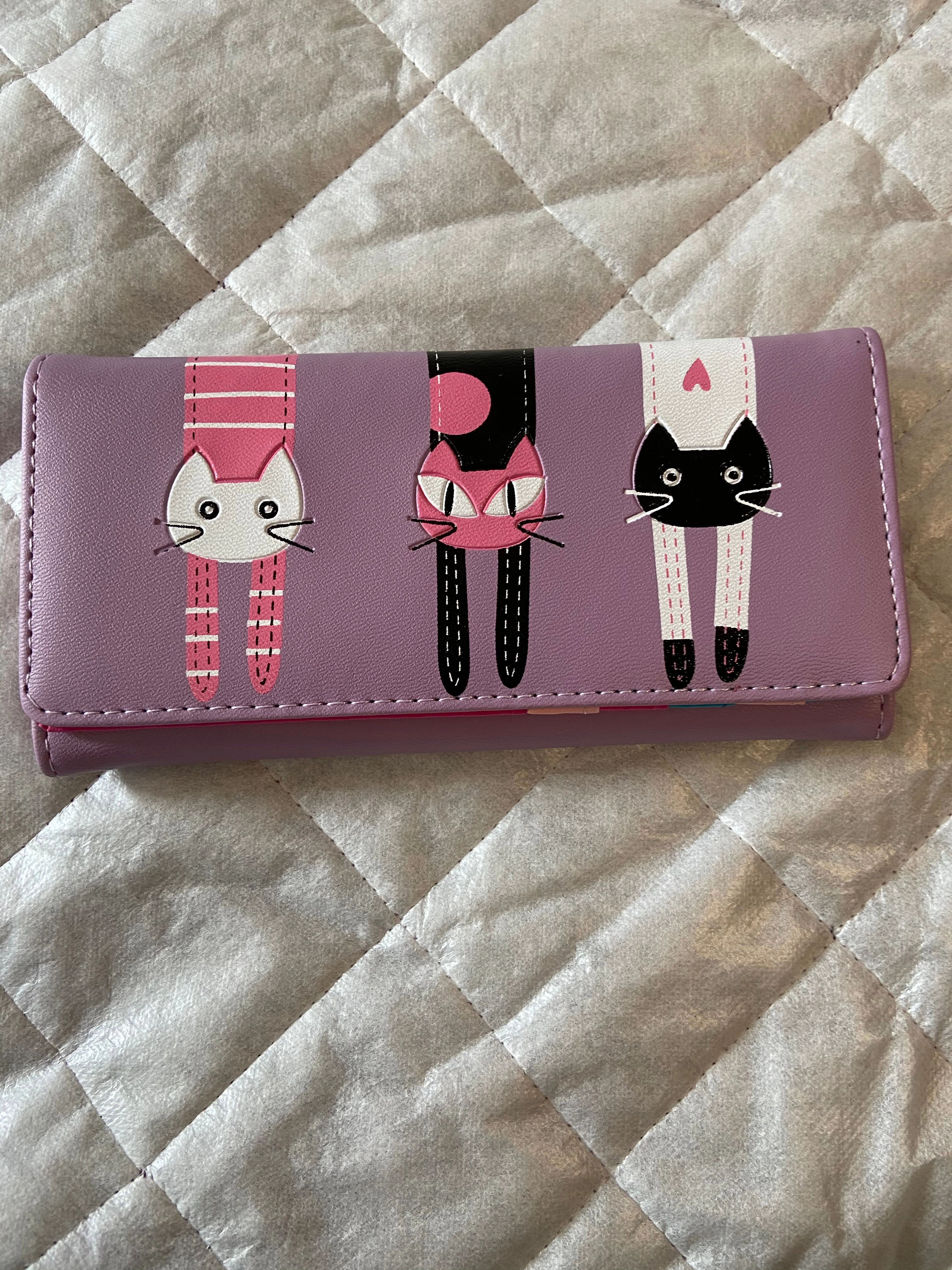 Modern Carry Wallet - Stretching Kitties - Large