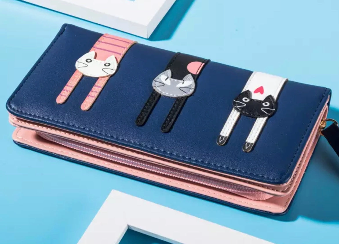 Wallet - Stretching Kitties - Large Durable Construction