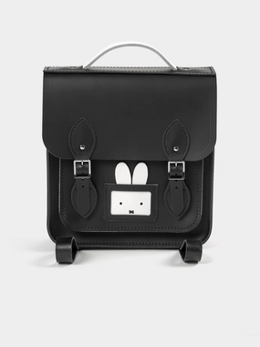 The Peekaboo Miffy Small Portrait Backpack - Black & Brilliant White Professional Look