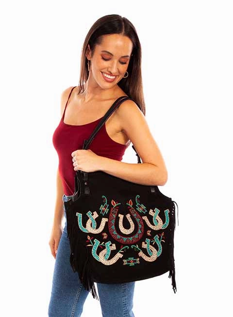 Western Shoulder Bag Horsehoes Fringe Luxury Perfection