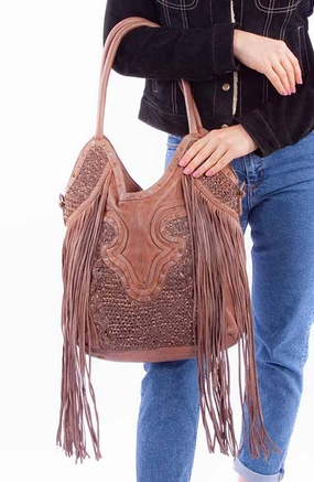 Essential Gear Premium Feel Western Shoulder Bag Leather Braided Accents