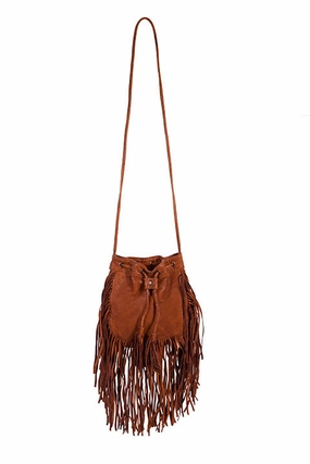 Western Shoulder Bag with Top Cinch Tie, Tassels, Fringe Stylish financial accessory