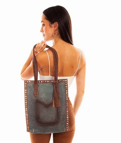 Western Shoulder Tote: Western Details Luxury Construction