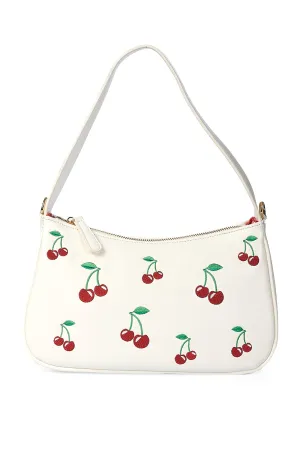 Night Out Business Look Wild Cherry Shoulder Bag in Off White