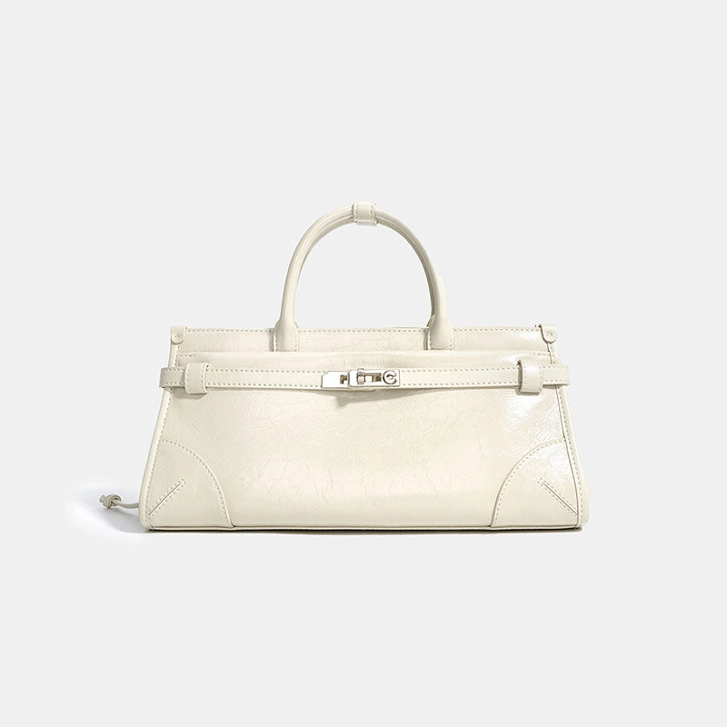 Women??s Full Grain Leather Boston Tote ?C Silver Hardware Commuter Outfit