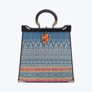 Woven Jewelled Silapacheep Handbag with Carved Blooming Roses Stylish Pick