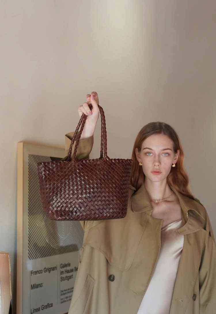 Woven leather bag | handmade full grain leather bag | Minimalist women's Bag, Handbag, Soft Leather Tote, Daily Bag, Gift for Her Practical Functionality Durable Travel