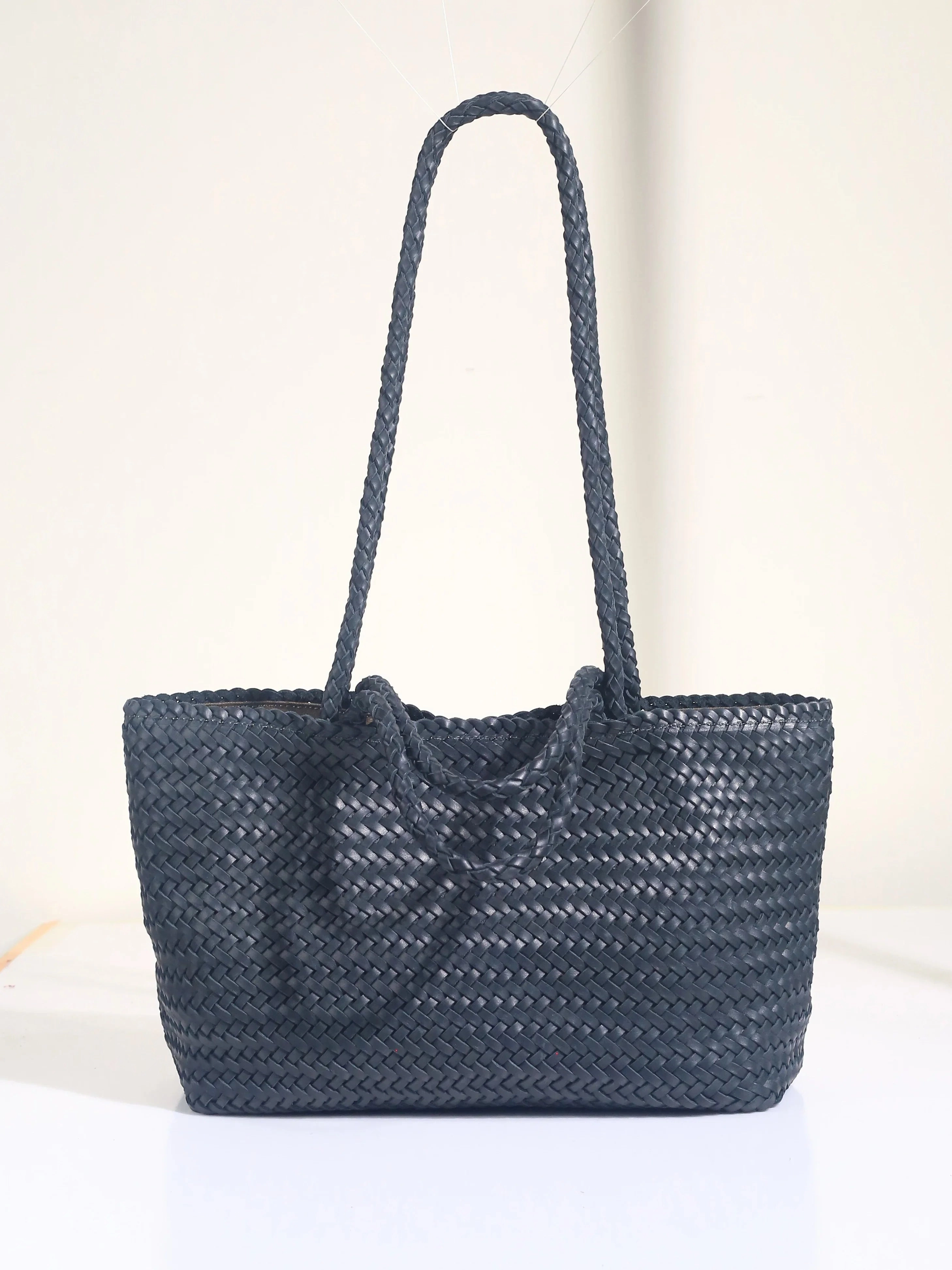 Outdoor Function Compact Functionality Woven Leather Purse for Women, Handmade Vintage Full Grain Leather Basket Tote, Leather Top Handle Handbag