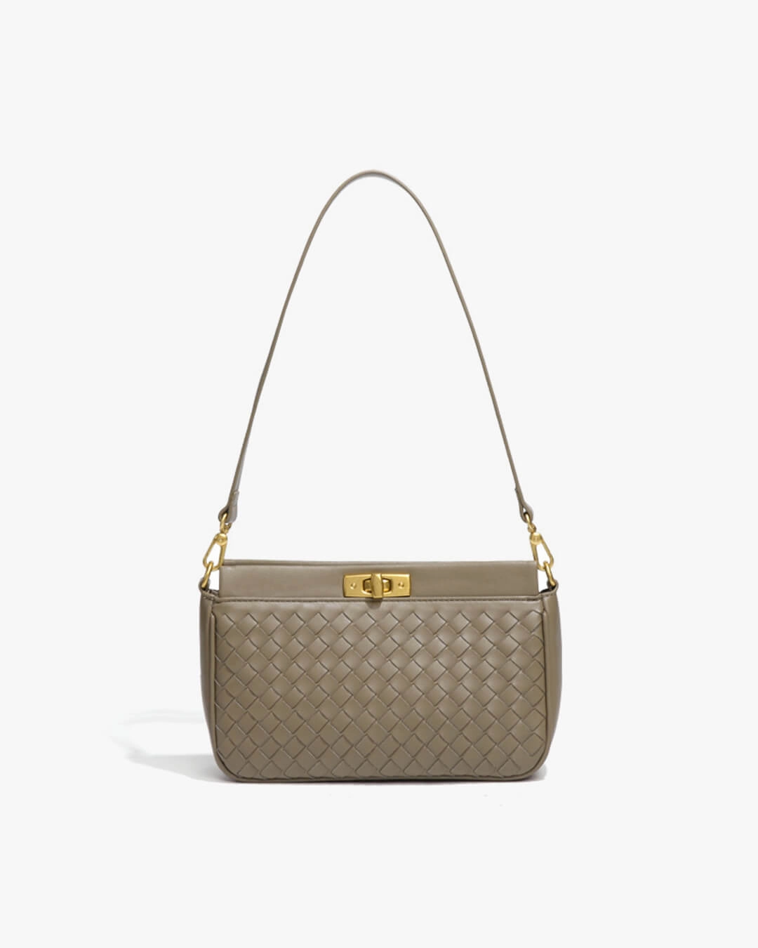 Woven Shoulder Bag with Buckle Closure ?C Elegant Vegan Leather Handbag Stylish Functionality Urban Organizer