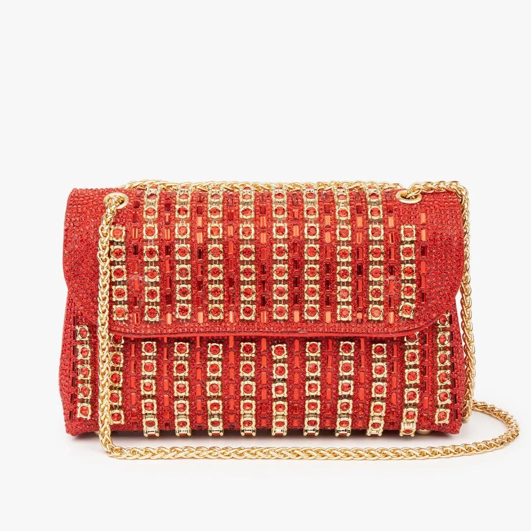 Minimal Functionality Xandelle | Turquoise Crystal Embellished Shoulder Bag ?C Vibrant Glamour