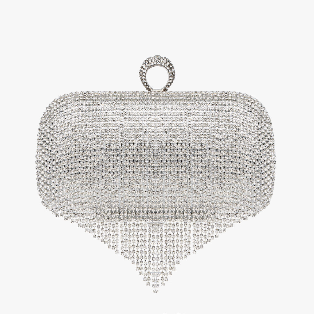 Statement Piece Zephyra | Glamorous Crystal Fringe Clutch ?C Dazzling & Elegant Statement Piece