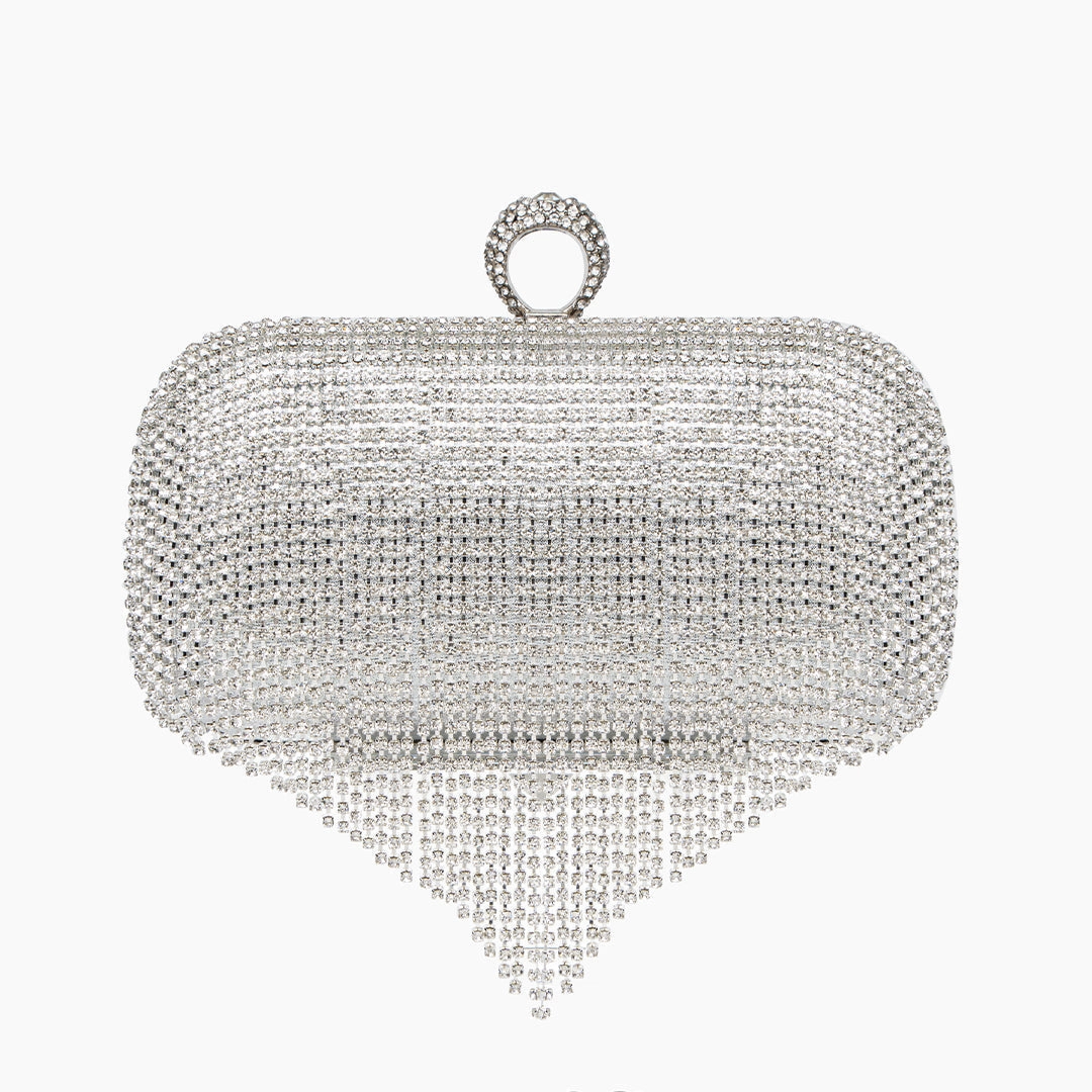 Zephyra | Glamorous Crystal Fringe Clutch ?C Dazzling & Elegant Statement Piece Minimalist Travel Versatile Accessory